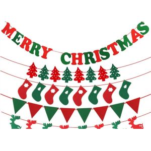 6 Set 55 PCS Merry Christmas And Happy New Year Banner