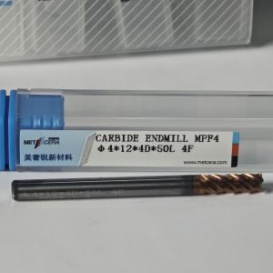 Quality 4mm MPF4 Universal 4 Flutes Flat End Mill for Dry Wet Machining of Carbon Steel Φ4x12x4Dx50mm for sale