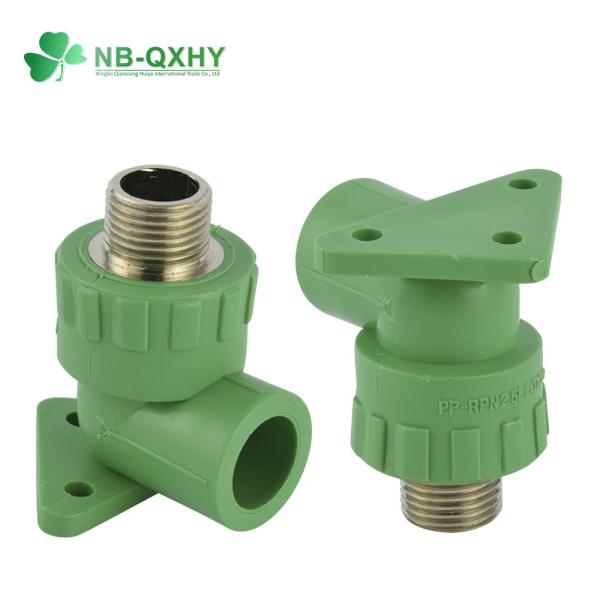 Green DIN Standard PPR Pipe Fitting Male Thread Elbow for Hot Water Connection