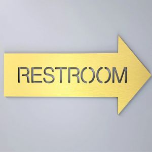 Building Office Washroom Restroom Arrow Sign Rustproof Waterproof