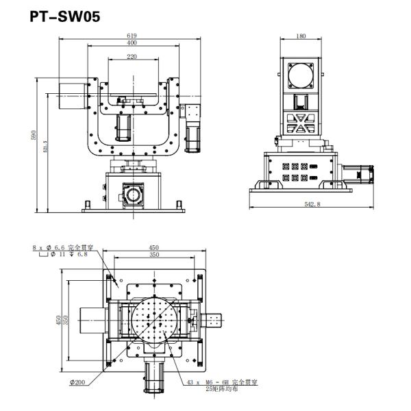 Gear Driven High Precision Rotary Stage Electric Three Dimensional