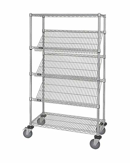 Buy OEM Commercial Wire Shelving  ,  5 Layer  Steel Slanted Shelving Unit For Company Promotion at wholesale prices