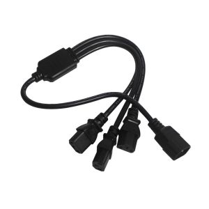 Durable OEM ODM Power C14 C13 3 Way Splitter Extension Cord 0.8m IP11
