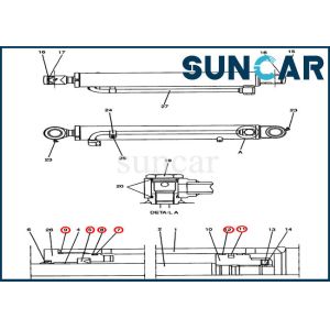 Bucket Repair Kits PH01V00016R300 Cylinder Seal Repair Kit Fits CX47 Excavator