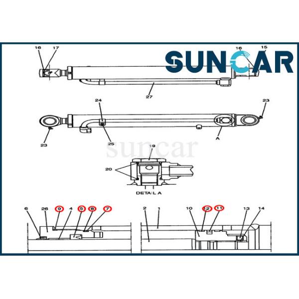 Bucket Repair Kits PH01V00016R300 Cylinder Seal Repair Kit Fits CX47 Excavator