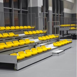 Quality Steel Frame Retractable Bleacher Seating System with 900mm Stair Width for sale