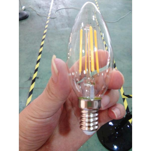 Buy LED filament bulb C35 4w 400 lumen Ra 80 35*99mm 2 years warranty Sanan/Epistar chips 30000 hours glass retro model new at wholesale prices
