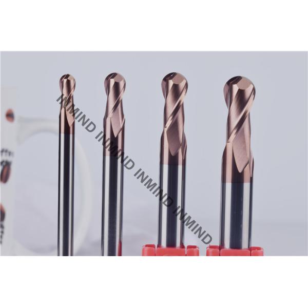 HRC55 Long Shank Ball Nose End Mill 75 mm Length 6 mm Dia H6 Tolerance