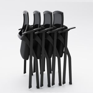 Office Upholstered Foldable Training Chair with Mesh Writing Pad and Tablet Arm