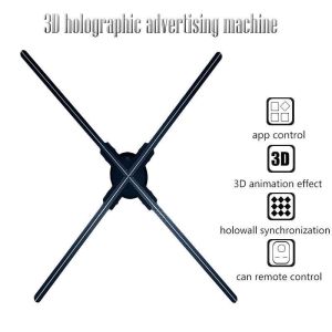 Store Advertising Campaign LED 3d Holographic Display Fan