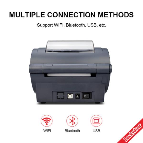 4inch 110mm Wireless Thermal Barcode Printer 160mm/S High Speed USB LAN Bluetooth Desktop