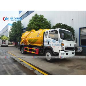 China Howo 160HP 8m3 Vacuum Sewage Suction Truck With Diesel Engine on sale
