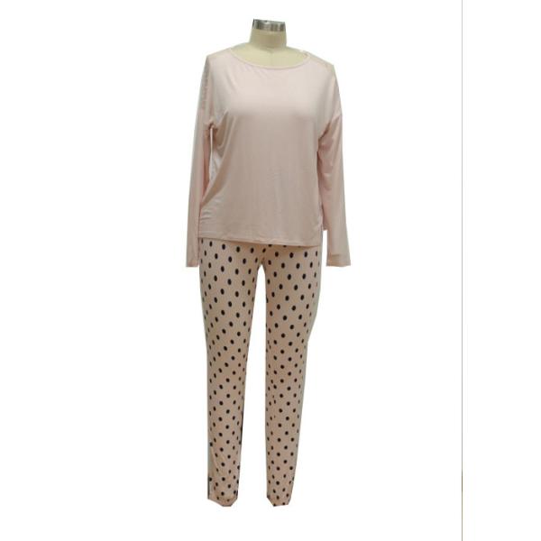 Buy Homelike Spring / Fall Ladies Loungewear Sets Shallow Pink Mesh Shoulder at wholesale prices