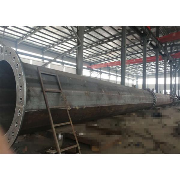 Monopole Electrical Transmission Tower Q345B Steel Grade Overlapping Connection