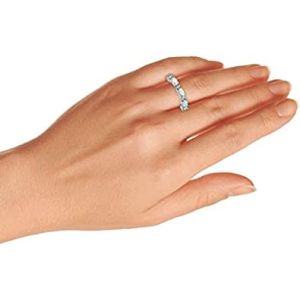 Thin CZ Accent Stackable 1/2 Eternity Oval Blue Pink Created Opal Band Ring For