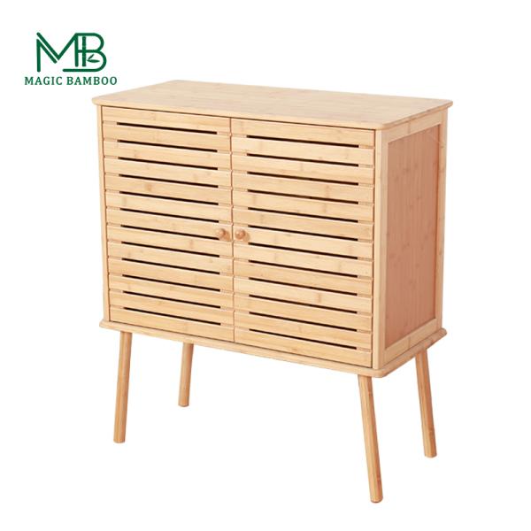 ODM Double Shutter Bamboo Kitchen Storage Cabinet Modern