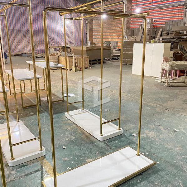 Veneered Clothing Shop Display Furniture Garment Diplay Rack