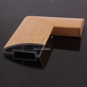 Ajustable Aluminium Handrail Profiles OEM Customize Length Light Wood Grain