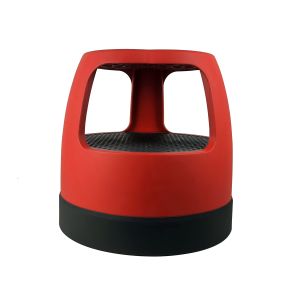 Round Step Stool with Retractable Casters Non-Slip Surface