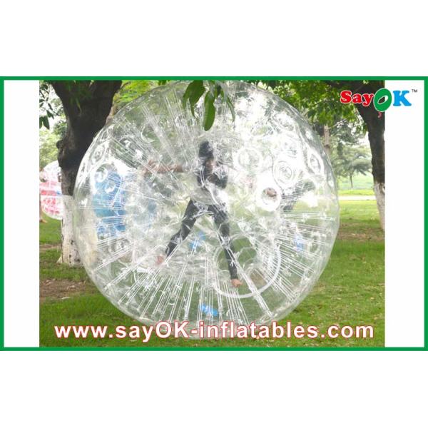 Inflatable Soccer Game Transparent Inflatable Sports Games , Funny 0.8mm PVC Body Zorbing Ball