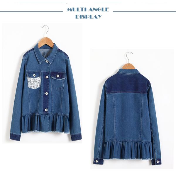 Fashion Spring Casual Girls Denim Clothes Damaged Denim Jacket OEM Service