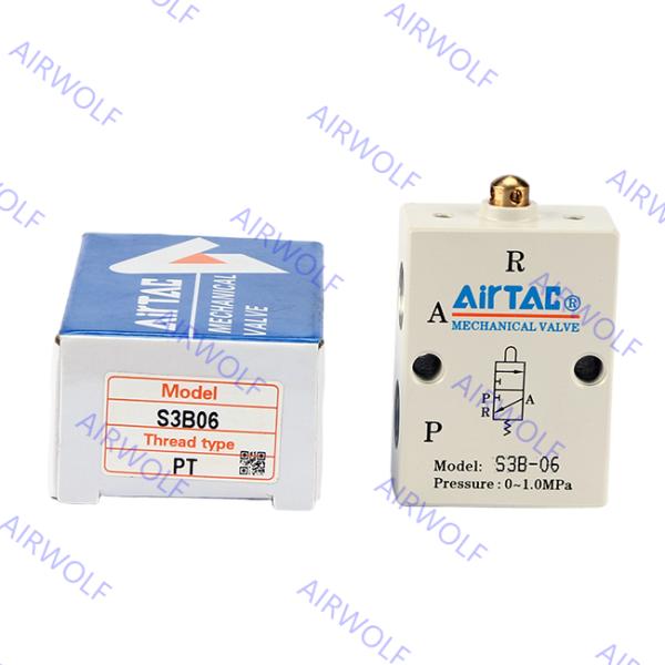 Buy S3B-M5, S3B-06, S3B-08 AIRTAC S3 Series 3/2 way Control Valve M5 1/8" 1/4" at wholesale prices