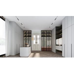 Elegant And Durable Matte White Stainless Steel Walk-In Closet