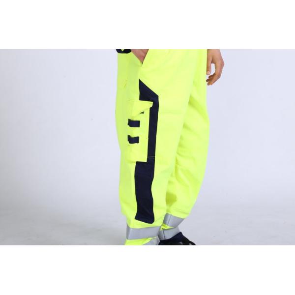 290gsm light weight arc protection Fire proof Bib Trousers , EN20471 HIVIS Flame Resistant Bib Pants