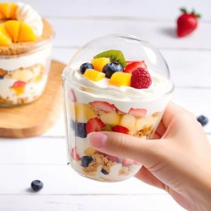 Custom Ice Cream Fruit Yogurt Smoothie Plastic Cup Mini Disposable Dessert