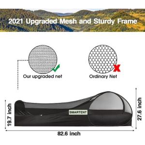 82.6*27.6*19.7 Inch Black Easy Pop Up Camping Tents With Waterproof Floor