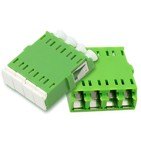 Green Lc Fiber Adapter Internal Shutter PEI / PC Housing Zirconia Ceramic Sleeve