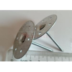 50mm Round Perforated Base Insulation Anchor Pins With Self Locking Washers