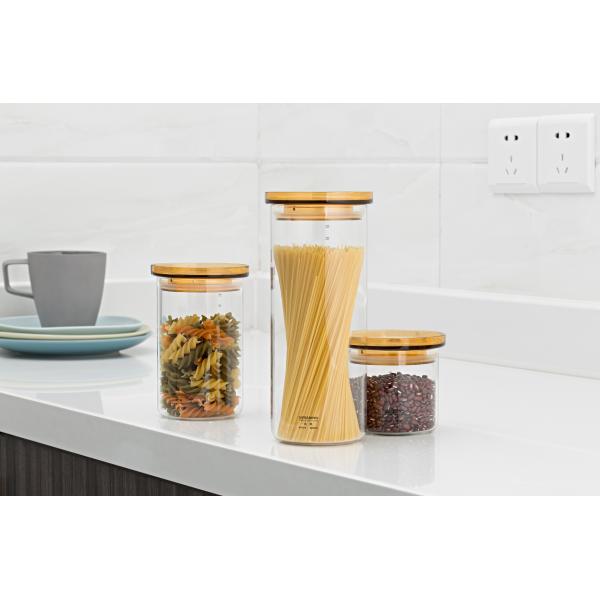 Household Large Glass Canisters Airtight Storage Jars With Lid ODM