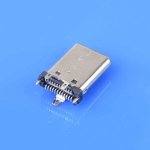 USB TYPE C 24PIN Verticle Type with Positioning Foot Receptacle Overall Height
