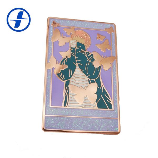 Buy Metal Plating Hard Enamel Glitter Enamel Pins With Appearance Custom at wholesale prices