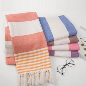 Beach And Bath Turkish Towels With Fringe Moisture Proof Comfortable