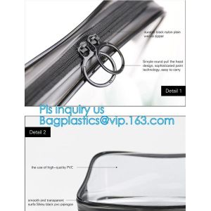 Popular Iridescent Clear PVC Makeup Bag, custom logo printing clear pvc makeup