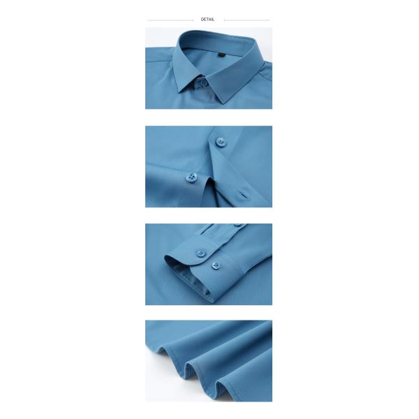 Men's Black Non Iron 100% Cotton Dress Shirt with Neck Liner Protection Stain Sticker