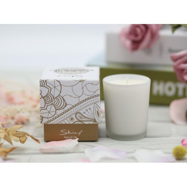 Buy Inner Frosted White Home Scented Candles Mini Size 15 Hours Burning Time at wholesale prices