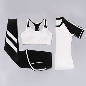 CPG Global 2017 Spring Summer Quick Dry 3 Pieces Set Stretched Bra Short Sleeves