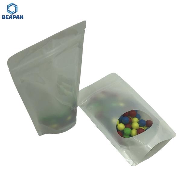 Buy Moisture Barrier Clear Window Zip Top Mylar Stock Packaging Bags at wholesale prices