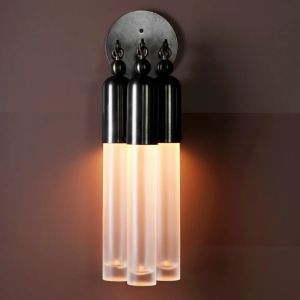 Custom Modern Indoor Tassel Wall Sconce Lamp Cylindrical Glass Shade for Hallway