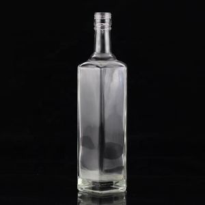Glass Body Carved Empty Liquor Bottle 500ml 750ml for High Grade Distilled