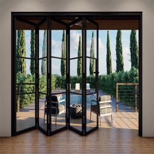 High Performance Thermal Break Aluminium Folding Glass Door with Double Glazed