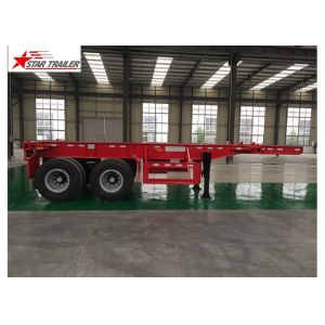 Leaf Spring Suspension 3 Axle Flatbed Trailer Light Duty 425/65r222.5 Tire