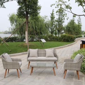 L Shaped 780mm Height 630mm Breadth Rattan Garden Furniture Sets