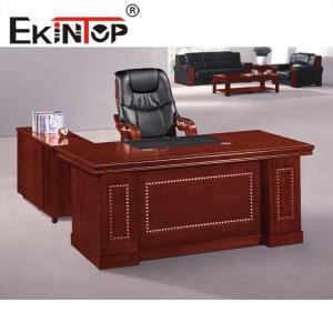 China Supervisor'S Office Furniture Desk Wood Veneer Top Clear Texture Waterproof Paint on sale