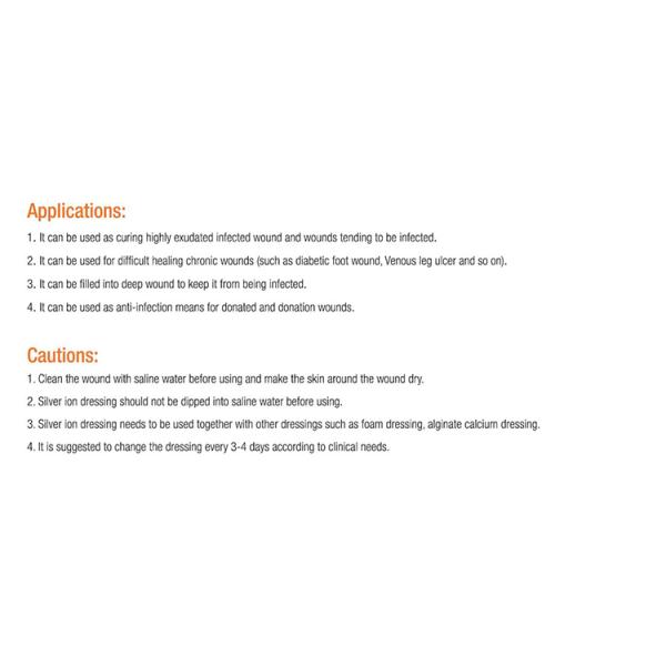 High Quality Medical Silver Ion Dressing Silver Alginate Dressing