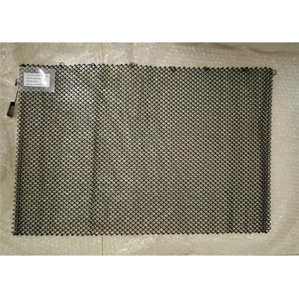 Buy Black Hanging Mesh Fireplace Screens / Metal Mesh Drapery Length Customized at wholesale prices