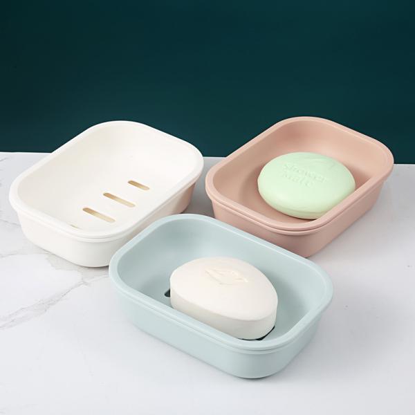Buy Hollowed Washroom Plastic Soap Holder Diversion Household Laundry Soap Rack at wholesale prices